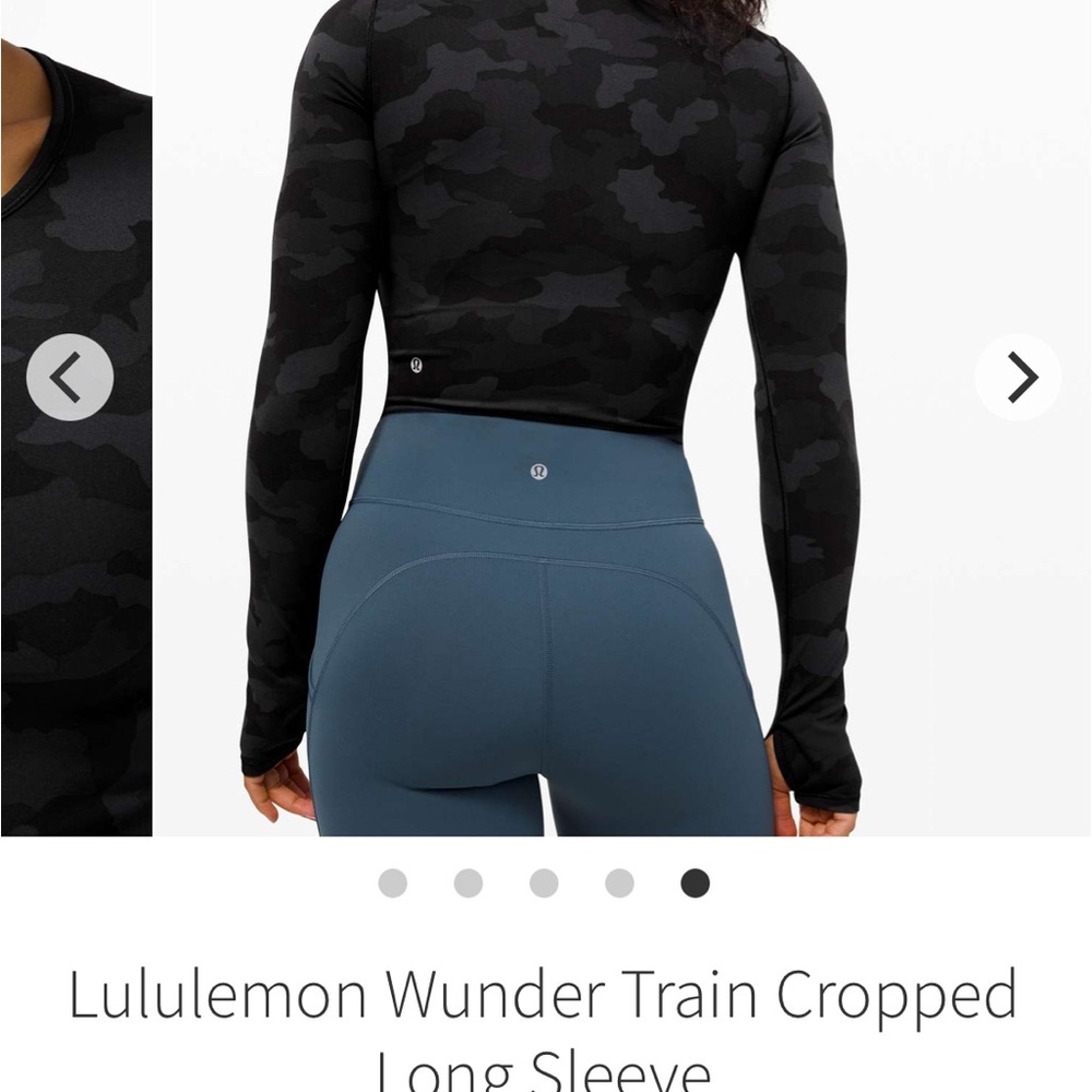 lululemon athletica Black Wunder Train Cropped Long Sleeve Top